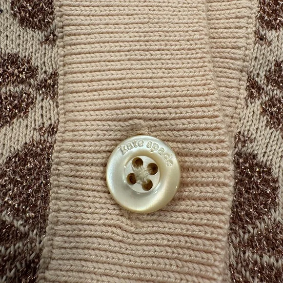 Kate Spade Pink Metallic Flower Cardigan - Picture 6 of 6